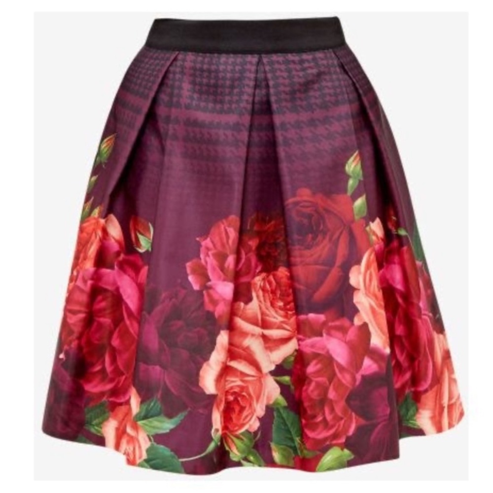 Ted Baker Purple and Pink Floral Skirt